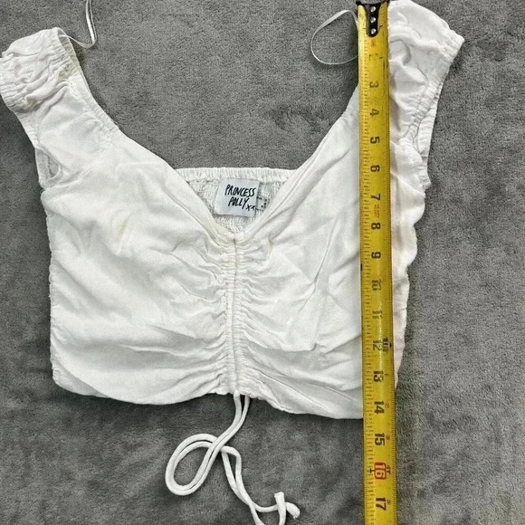 Princess Polly Shirt Womens Size 8 Darshan White Crop Top Rayon - Picture 2 of 7